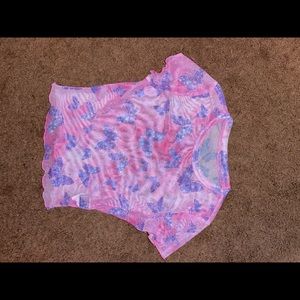 Shein butterfly mesh crop top shirt